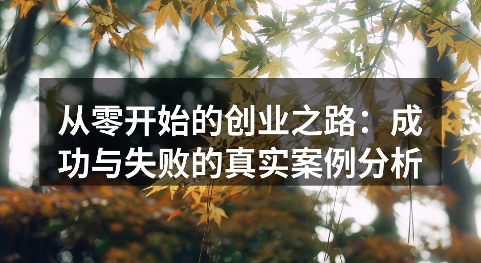从零开始的创业之路：成功与失败的真实案例分析