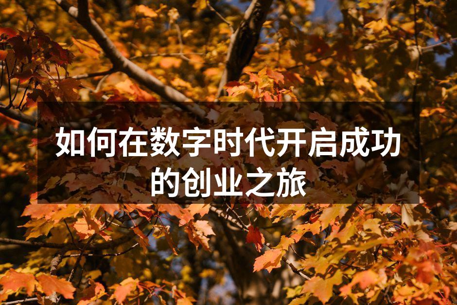 如何在数字时代开启成功的创业之旅