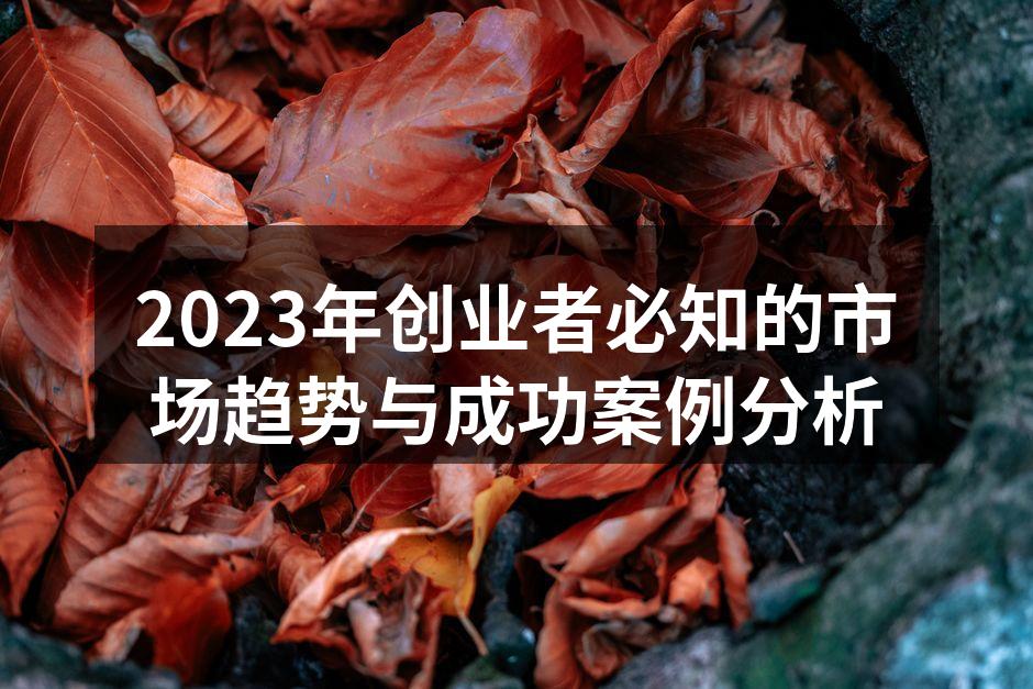 2023年创业者必知的市场趋势与成功案例分析